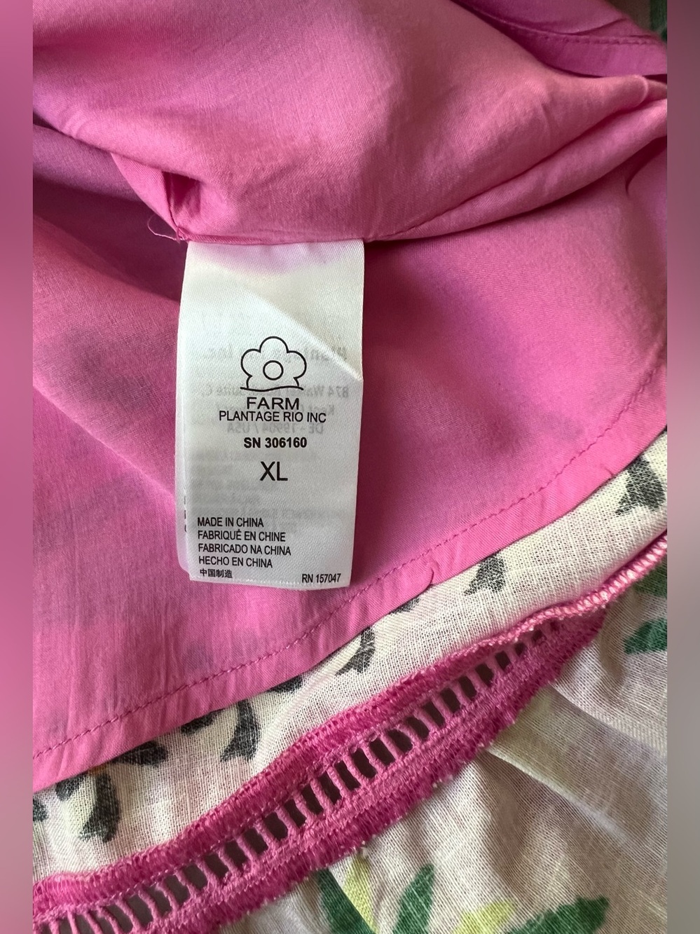 Farm Rio Leopard Forest Mini Dress XL Pink Linen Blend Tropical - Picture 13 of 16
